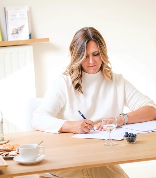 sigrid aan het schrijven